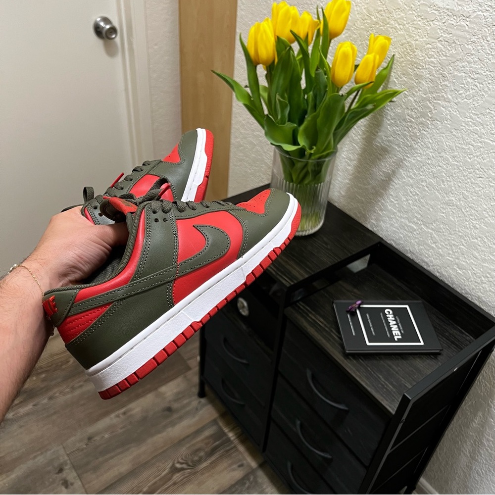 Nike Dunks Low Green Orange/Red 8